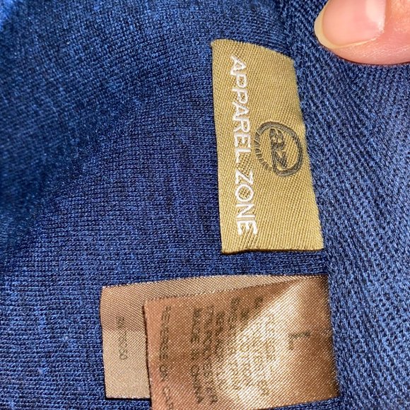 Apparel Zone Mens Blue Long Sleeve Collared Pullover Sweatshirt - Picture 9 of 9